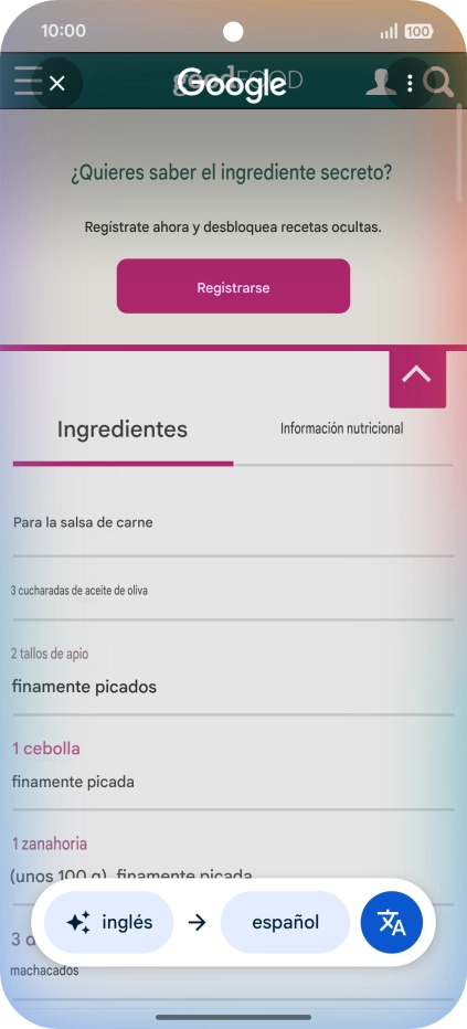 Sigue las indicaciones de la pantalla para seleccionar los ajustes de idioma deseados y utilizar la función.