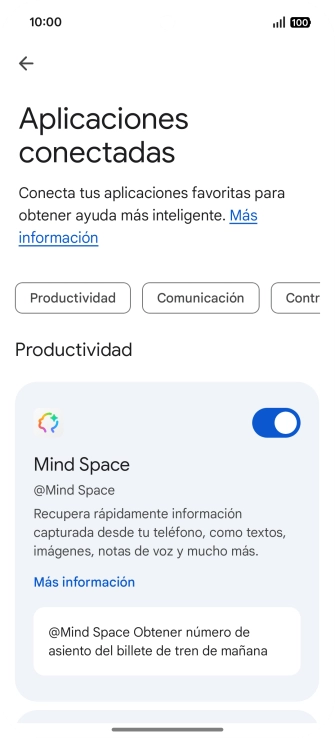 Pulsa el indicador junto a las extensiones deseadas para activar la función.