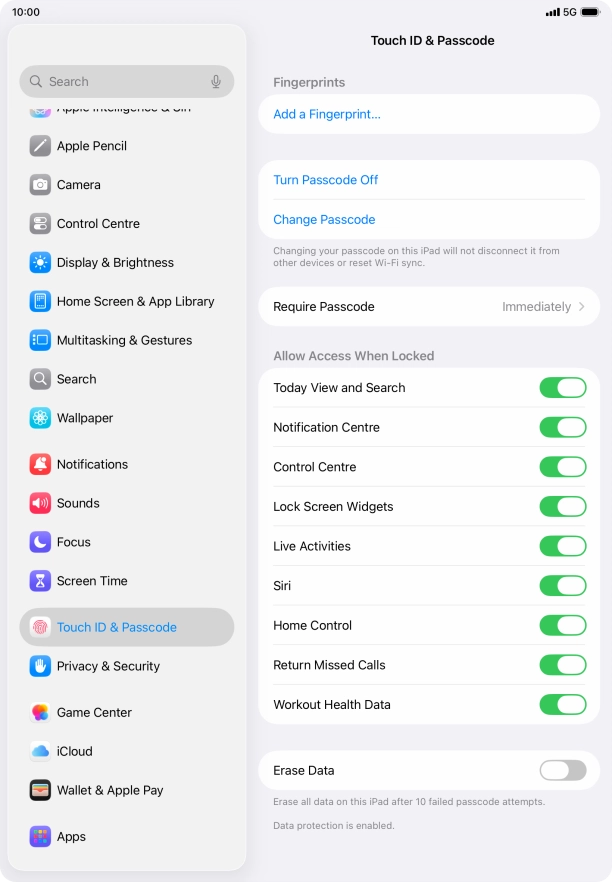 Press the indicator next to 