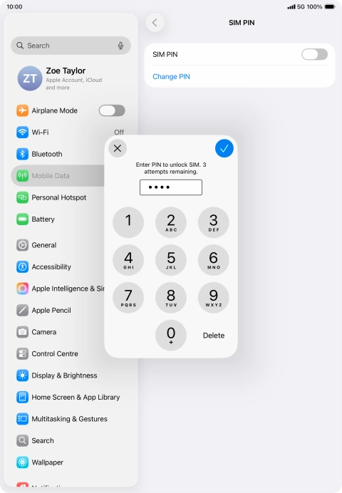 Key in your PIN and press the confirm icon.