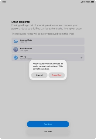 Press the required setting.