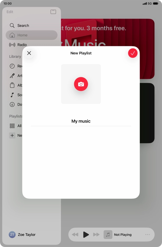 Press the confirm icon.