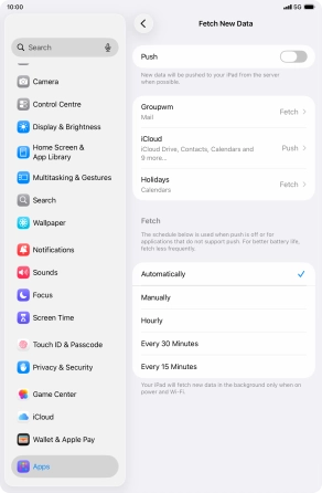 If you turn off the function, press the required setting.