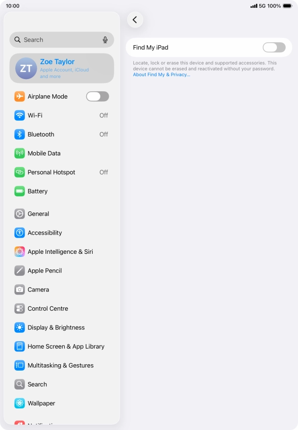 Press the indicator next to 