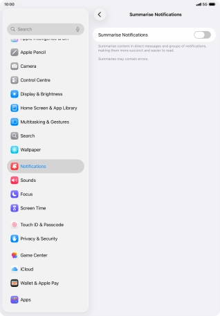 Press the indicator next to 