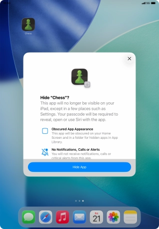 Press Hide App.