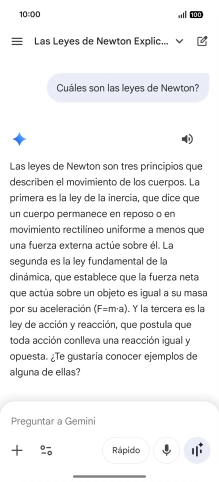 La transcripción de la conversación con Gemini Live aparece ahora en la pantalla.