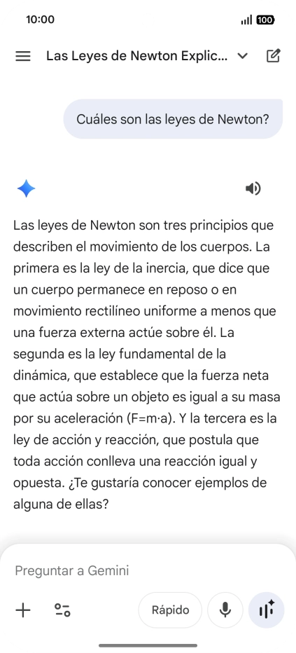 La transcripción de la conversación con Gemini Live aparece ahora en la pantalla.