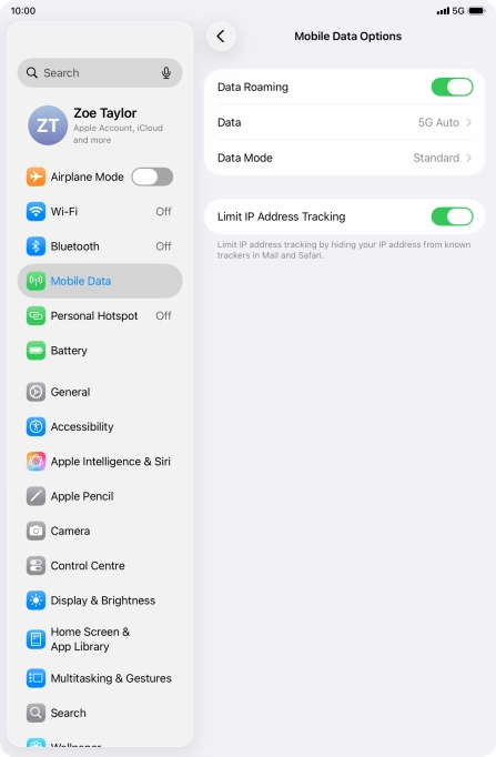 Press the indicator next to 