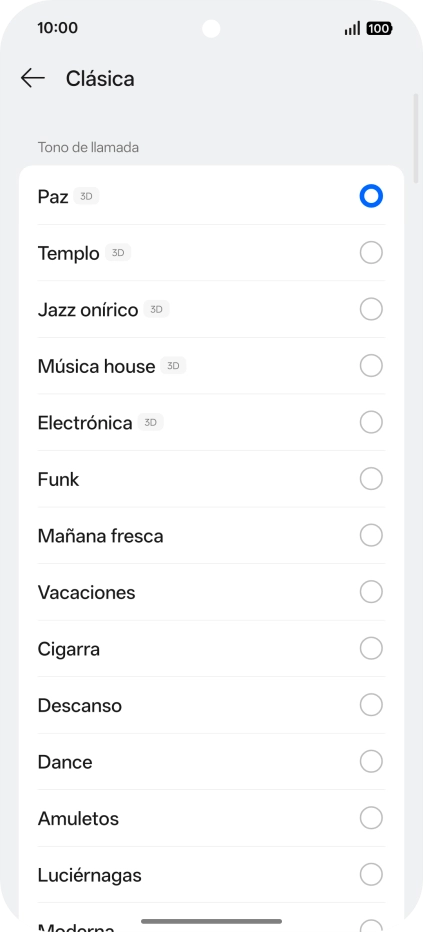 Pulsa los timbres de llamada deseados para escucharlos.