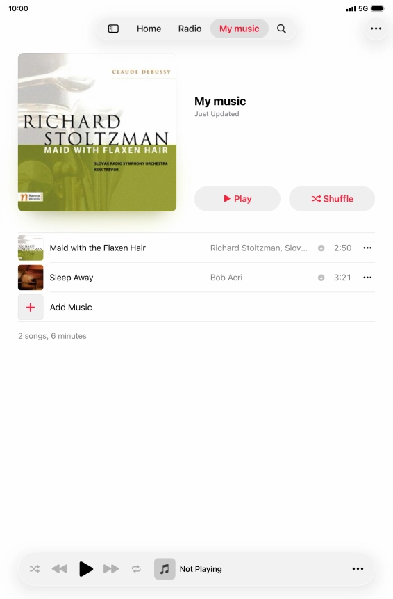 Go to the required category or playlist and press the required audio file.
