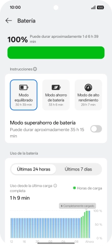 Pulsa el modo de ahorro de energía deseado para activar la función.