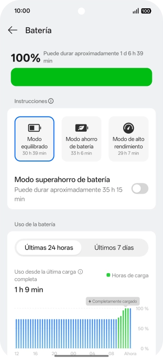 Pulsa el modo de ahorro de energía deseado para activar la función.