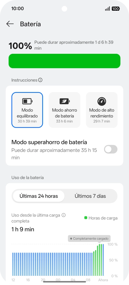 Pulsa el modo de ahorro de energía deseado para activar la función.
