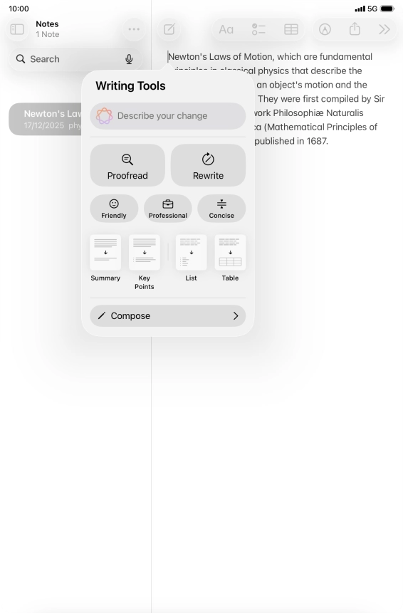 Press Describe your change and write in your own words how you would like the text to be rewritten. Follow the instructions on the screen to use the function. Press Describe your change and write in your own words how you would like the text to be rewritten. Follow the instructions on the screen to use the function.