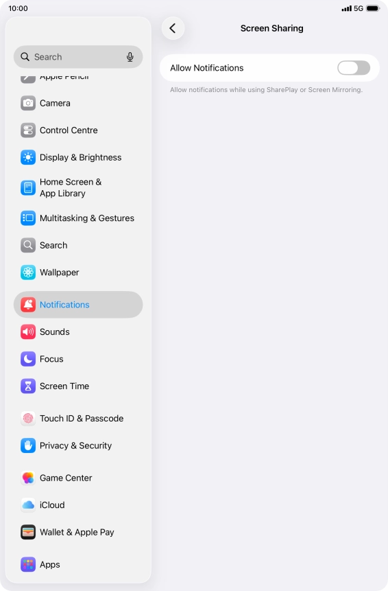 Press the indicator next to 