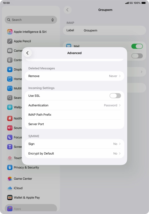 Press the indicator next to 