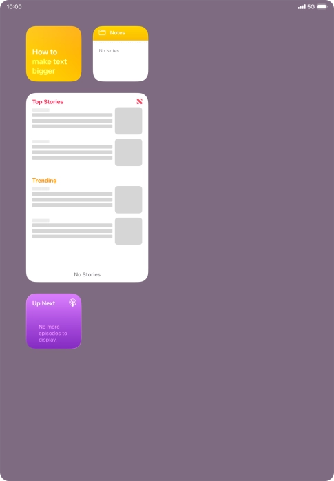 Press and hold the required widget until a pop-up menu is displayed. Press and hold the required widget until a pop-up menu is displayed.