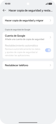Pulsa Restablecer teléfono.