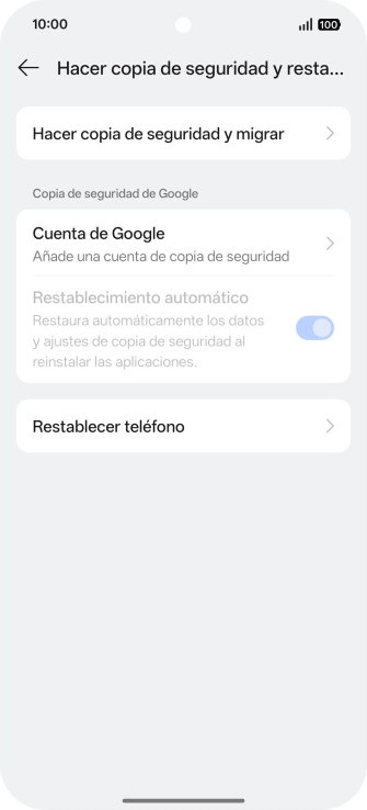 Pulsa Restablecer teléfono.