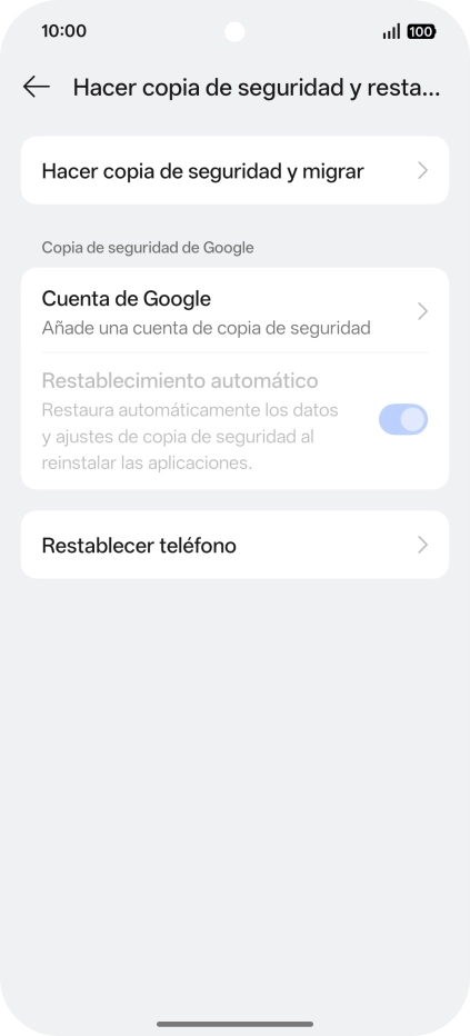 Pulsa Restablecer teléfono.