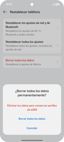 Pulsa el ajuste deseado.