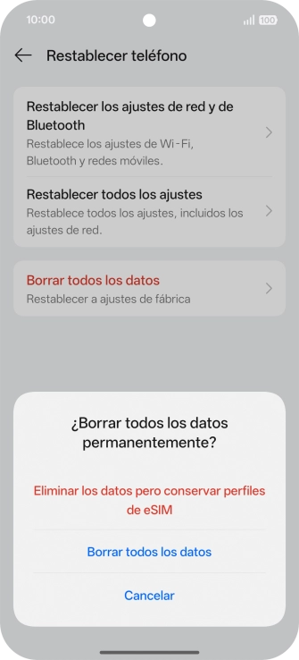 Pulsa el ajuste deseado.