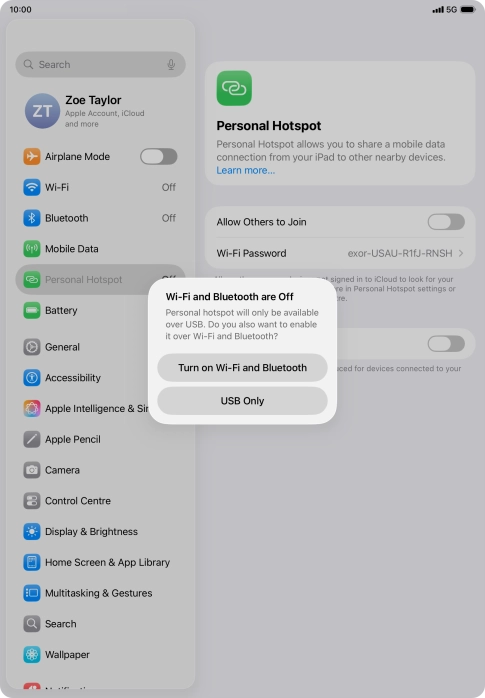 If Wi-Fi is turned off, press Turn on Wi-Fi and Bluetooth. If Wi-Fi is turned off, press Turn on Wi-Fi and Bluetooth.