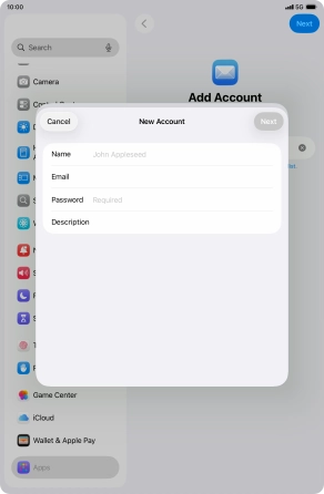 Press Name and key in the required sender name.