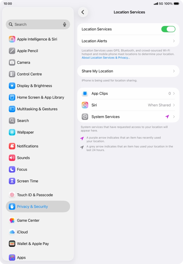 Press the required app.