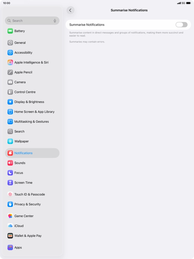 Press the indicator next to 