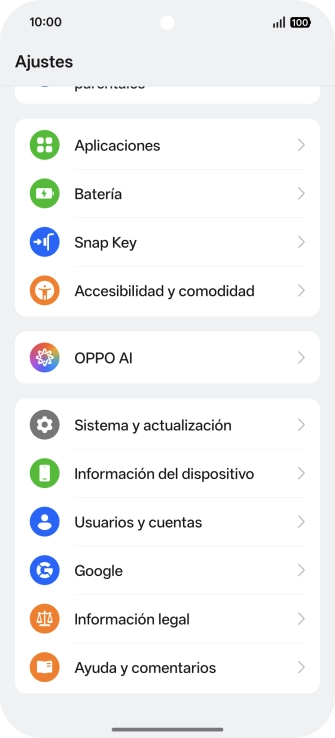 Pulsa Usuarios y cuentas.