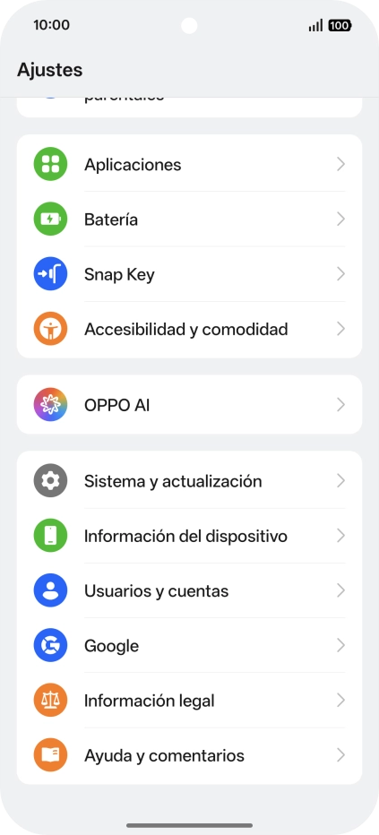 Pulsa Usuarios y cuentas.