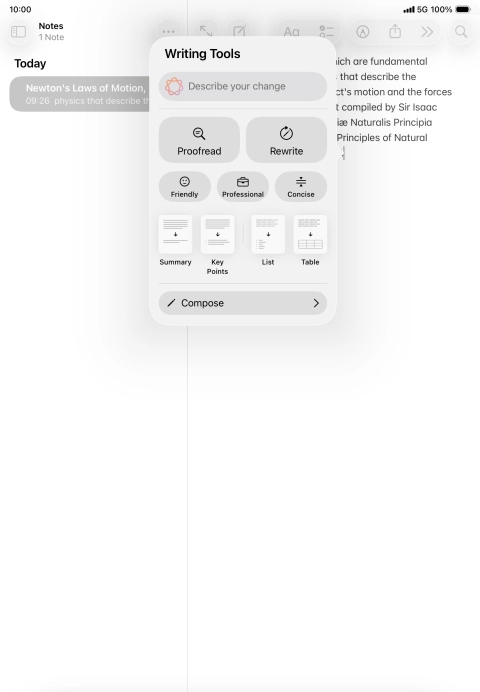 Press Describe your change and write in your own words how you would like the text to be rewritten. Follow the instructions on the screen to use the function. Press Describe your change and write in your own words how you would like the text to be rewritten. Follow the instructions on the screen to use the function.