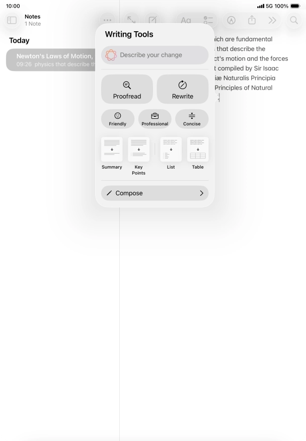 Press Describe your change and write in your own words how you would like the text to be rewritten. Follow the instructions on the screen to use the function. Press Describe your change and write in your own words how you would like the text to be rewritten. Follow the instructions on the screen to use the function.