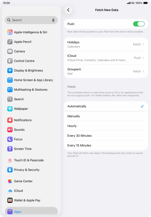 Press the indicator next to 