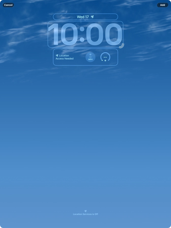 To customise the way the lock screen date is displayed, press the date widget and follow the instructions on the screen to select the required widget display mode.