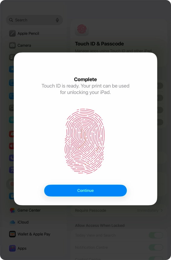 Press Continue. If you haven't previously selected a lock code, key in a code of your own choice twice. Press Continue. If you haven't previously selected a lock code, key in a code of your own choice twice.