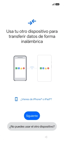 Sigue las indicaciones de la pantalla para transferir contenido desde otro teléfono.