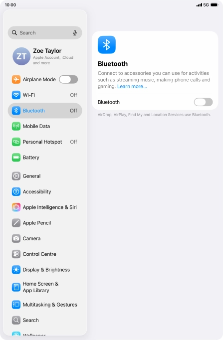 Press the indicator next to 