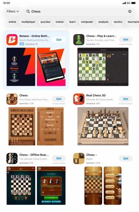 Press the required app. Press the required app.