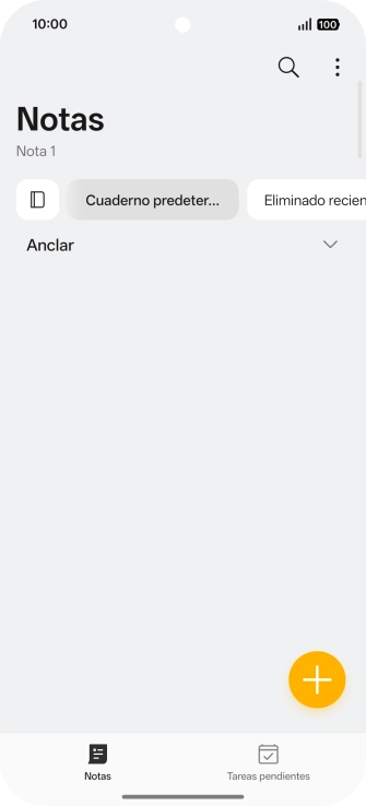 Pulsa el icono de nueva nota.