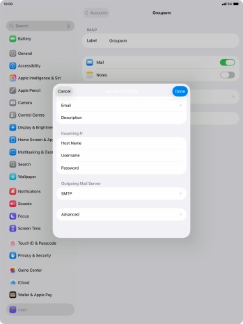 Press SMTP. Press SMTP.