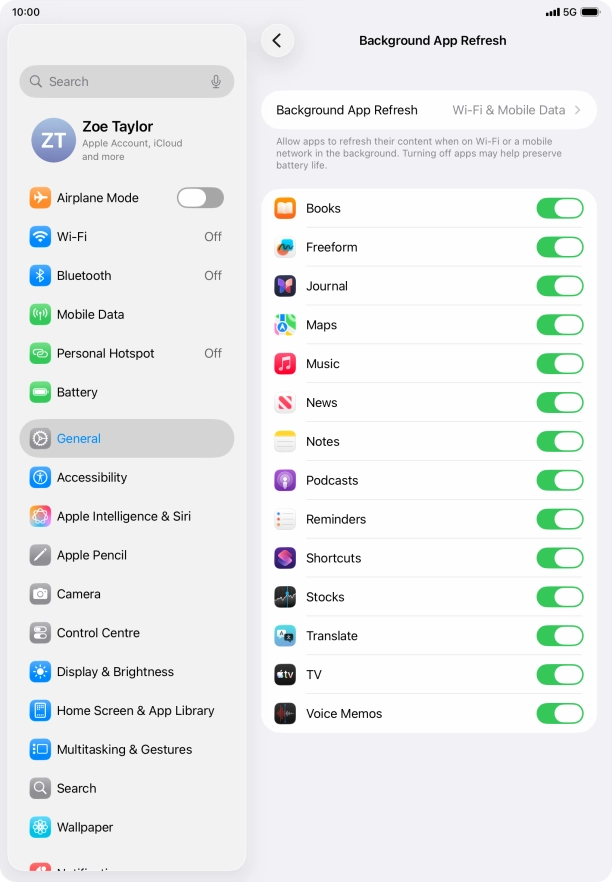 Press Background App Refresh. Press Background App Refresh.