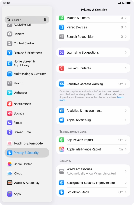 Press App Privacy Report.