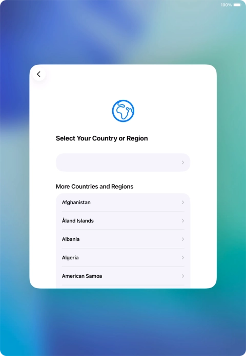 Press the required country or area.