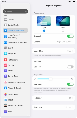 If you turn on the function, press Options and follow the instructions on the screen to select the required period of time for Dark Mode. If you turn on the function, press Options and follow the instructions on the screen to select the required period of time for Dark Mode.