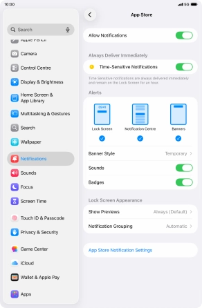 Press the indicator next to 