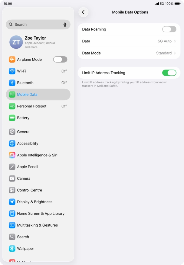 Press Data Mode. Press Data Mode.