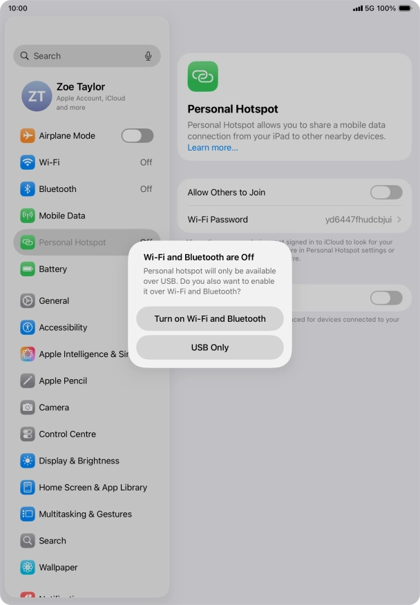If Wi-Fi is turned off, press Turn on Wi-Fi and Bluetooth. If Wi-Fi is turned off, press Turn on Wi-Fi and Bluetooth.